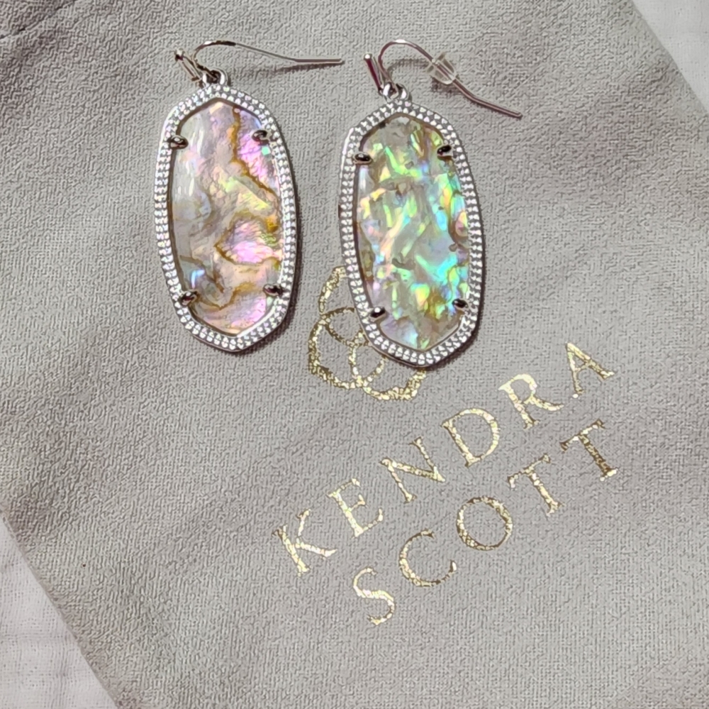 Kendra Scott Abalone Shell Earrings NEW - Picture 4 of 5